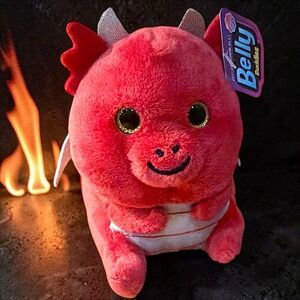Nanco Belly Buddies 5" Red Dragon Plush Rare Stuffed Animal Toy‎ Collectible NWT